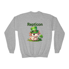 Load image into Gallery viewer, Repticon Youth Crewneck Sweatshirt w/ Axolotl
