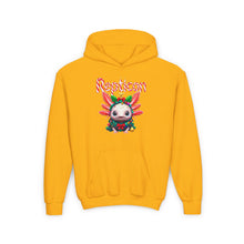 Load image into Gallery viewer, Repticon Youth Heavy Blend Hooded Sweatshirt w/ Axolotl Christmas Tree
