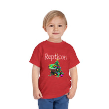 Load image into Gallery viewer, Repticon Toddler Short Sleeve Tee w/ Gecko Christmas Tree
