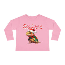 Load image into Gallery viewer, Repticon Toddler Long Sleeve Tee w/ Bearded Dragon Santa
