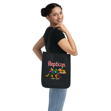 Load image into Gallery viewer, Repticon Organic Canvas Tote Bag w/ Crested Gecko Christmas Tree
