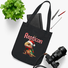 Load image into Gallery viewer, Repticon Organic Canvas Tote Bag w/ Bearded Dragon Santa
