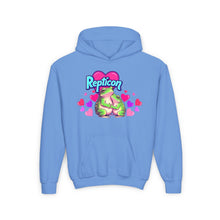 Load image into Gallery viewer, Repticon Youth Heavy Blend Hooded Sweatshirt w/ Valentine Frogs
