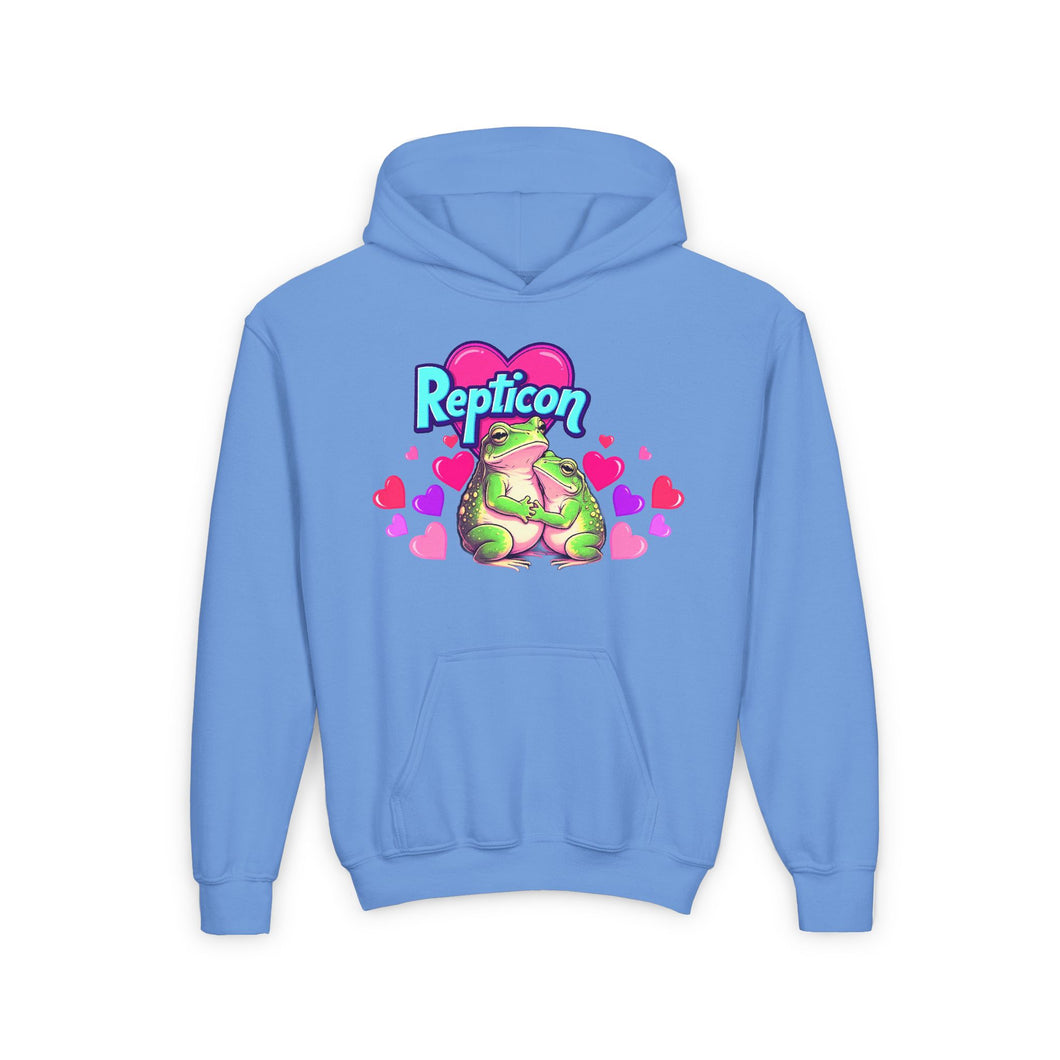 Repticon Youth Heavy Blend Hooded Sweatshirt w/ Valentine Frogs