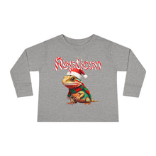 Load image into Gallery viewer, Repticon Toddler Long Sleeve Tee w/ Bearded Dragon Santa
