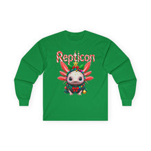 Load image into Gallery viewer, Repticon Unisex Ultra Cotton Long Sleeve Tee w/ Axolotl Christmas Tree

