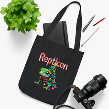 Load image into Gallery viewer, Repticon Organic Canvas Tote Bag w/ Gecko Christmas Tree
