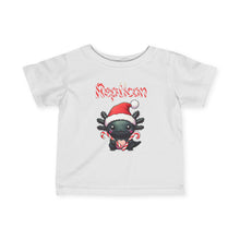 Load image into Gallery viewer, Repticon Infant Fine Jersey Tee w/ Axolotl Santa
