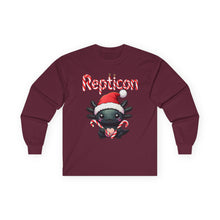 Load image into Gallery viewer, Repticon Unisex Ultra Cotton Long Sleeve Tee w/ Axolotl Santa
