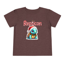 Load image into Gallery viewer, Repticon Toddler Short Sleeve Tee w/ Tortoise Santa
