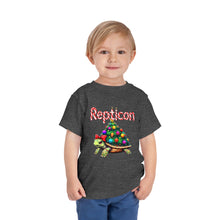 Load image into Gallery viewer, Repticon Toddler Short Sleeve Tee w/ Tortoise Christmas Tree
