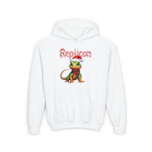 Load image into Gallery viewer, Repticon Youth Heavy Blend Hooded Sweatshirt w/ Lizard Santa
