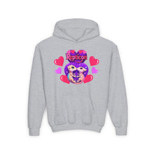 Load image into Gallery viewer, Repticon Youth Heavy Blend Hooded Sweatshirt w/ Valentine Crested Geckos
