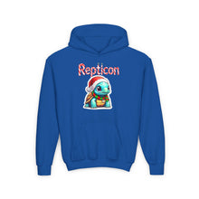 Load image into Gallery viewer, Repticon Youth Heavy Blend Hooded Sweatshirt w/ Tortoise Santa
