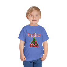 Load image into Gallery viewer, Repticon Toddler Short Sleeve Tee w/ Candy Cane Christmas Tree
