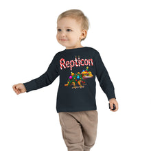 Load image into Gallery viewer, Repticon Toddler Long Sleeve Tee w/ Crested Gecko Christmas Tree
