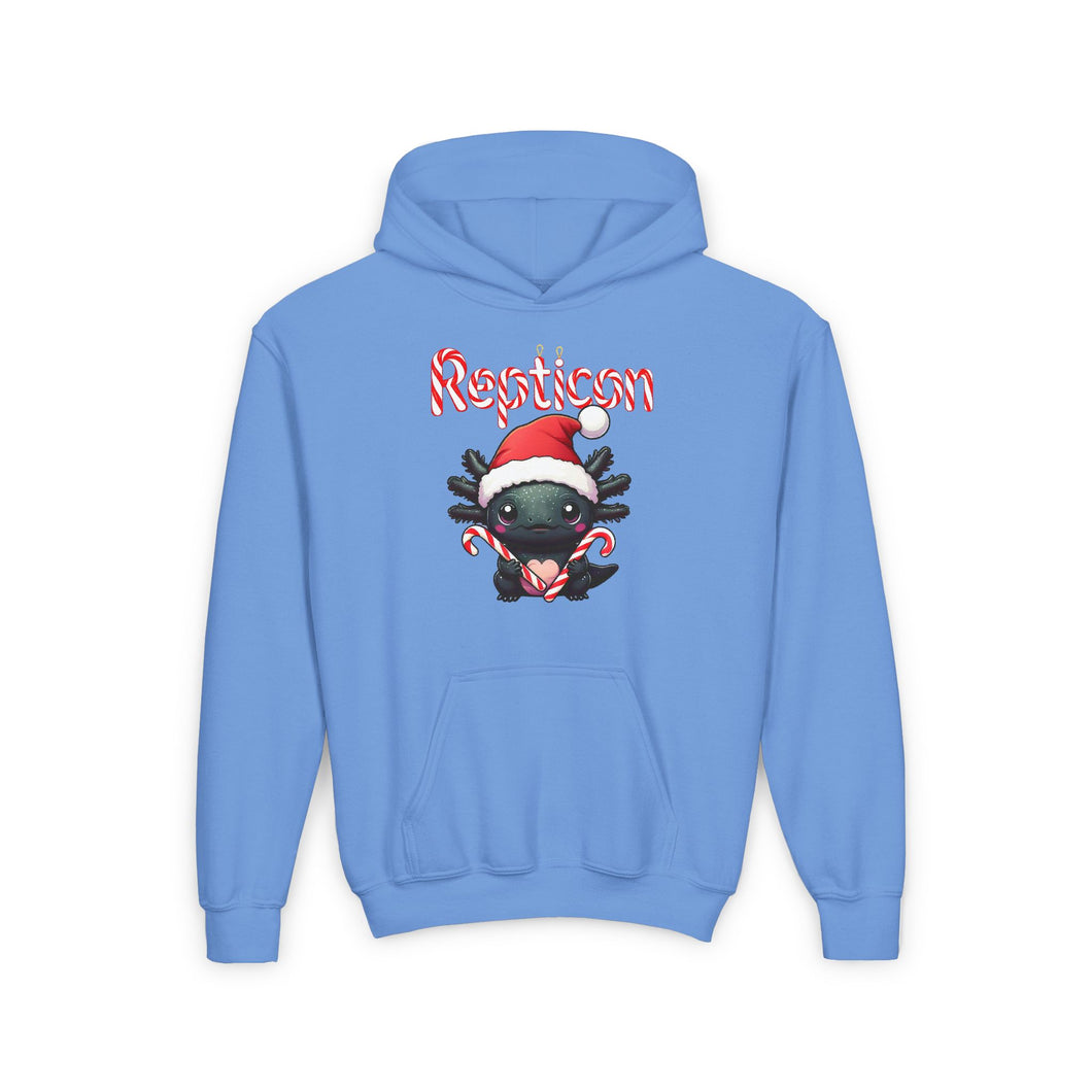 Repticon Youth Heavy Blend Hooded Sweatshirt w/ Axolotl Santa