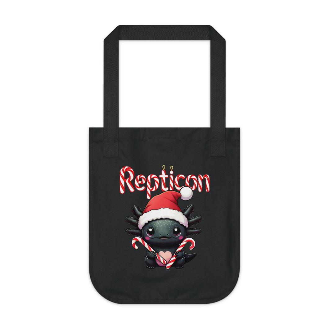 Repticon Organic Canvas Tote Bag w/ Axolotl Santa