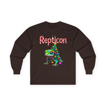 Load image into Gallery viewer, Repticon Unisex Ultra Cotton Long Sleeve Tee w/ Gecko Christmas Tree

