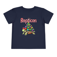 Load image into Gallery viewer, Repticon Toddler Short Sleeve Tee w/ Tortoise Christmas Tree
