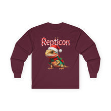 Load image into Gallery viewer, Repticon Unisex Ultra Cotton Long Sleeve Tee w/ Bearded Dragon Santa
