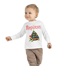 Load image into Gallery viewer, Repticon Toddler Long Sleeve Tee w/ Tortoise Christmas Tree
