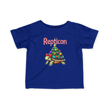 Load image into Gallery viewer, Repticon Infant Fine Jersey Tee w/ Tortoise Christmas Tree
