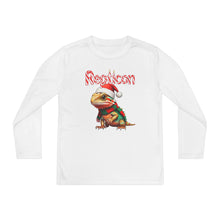 Load image into Gallery viewer, Repticon Youth Long Sleeve Competitor Tee w/ Bearded Dragon Santa
