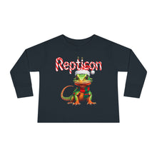 Load image into Gallery viewer, Repticon Toddler Long Sleeve Tee w/ Lizard Santa
