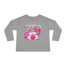 Load image into Gallery viewer, Repticon Toddler Long Sleeve Tee w/ Valentine Axolotls
