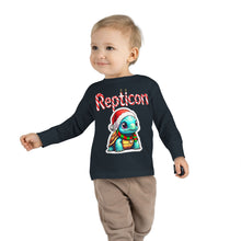 Load image into Gallery viewer, Repticon Toddler Long Sleeve Tee w/ Tortoise Santa
