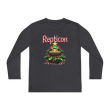 Load image into Gallery viewer, Repticon Youth Long Sleeve Competitor Tee w/ Toad Christmas Tree
