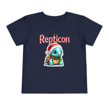 Load image into Gallery viewer, Repticon Toddler Short Sleeve Tee w/ Tortoise Santa
