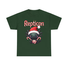 Load image into Gallery viewer, Repticon Unisex Heavy Cotton Tee w/ Axolotl Santa
