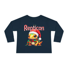 Load image into Gallery viewer, Repticon Toddler Long Sleeve Tee w/ Amphibian Santa
