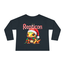 Load image into Gallery viewer, Repticon Toddler Long Sleeve Tee w/ Amphibian Santa
