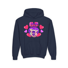 Load image into Gallery viewer, Repticon Youth Heavy Blend Hooded Sweatshirt w/ Valentine Crested Geckos
