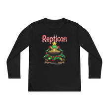 Load image into Gallery viewer, Repticon Youth Long Sleeve Competitor Tee w/ Toad Christmas Tree
