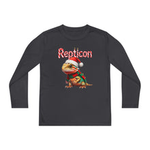 Load image into Gallery viewer, Repticon Youth Long Sleeve Competitor Tee w/ Bearded Dragon Santa
