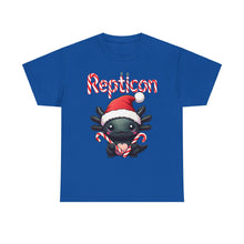 Load image into Gallery viewer, Repticon Unisex Heavy Cotton Tee w/ Axolotl Santa

