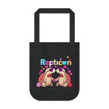 Load image into Gallery viewer, Repticon Organic Canvas Tote Bag w/ Valentine Tortoises
