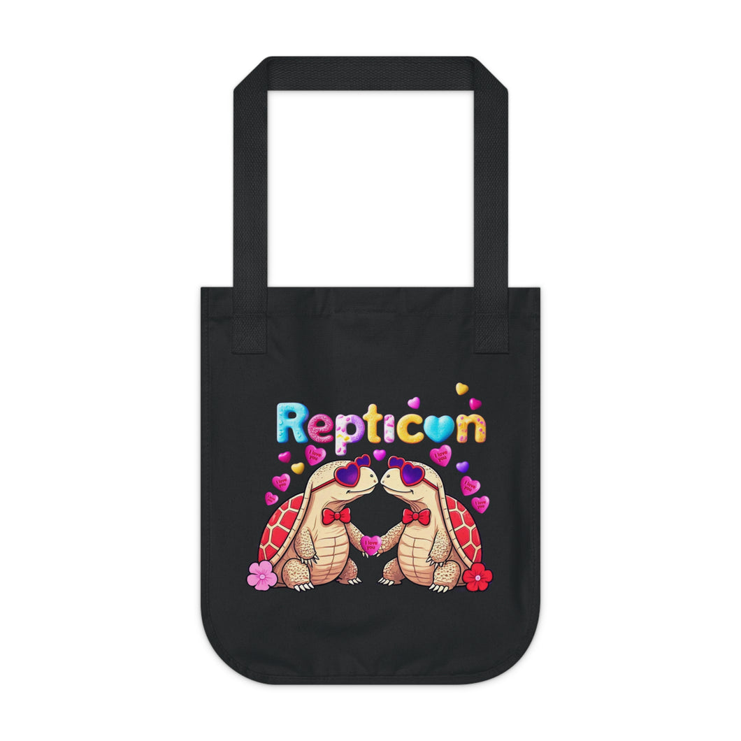 Repticon Organic Canvas Tote Bag w/ Valentine Tortoises