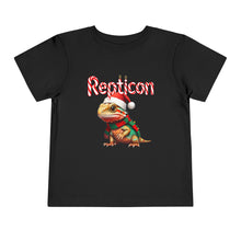 Load image into Gallery viewer, Repticon Toddler Short Sleeve Tee w/ Bearded Dragon Santa
