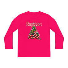 Load image into Gallery viewer, Repticon Youth Long Sleeve Competitor Tee w/ Candy Cane Snake Christmas Tree
