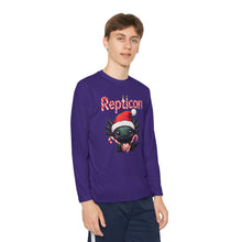 Load image into Gallery viewer, Repticon Youth Long Sleeve Competitor Tee w/ Axolotl Santa
