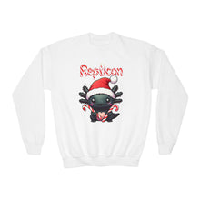 Load image into Gallery viewer, Repticon Youth Crewneck Sweatshirt w/ Axolotl Santa
