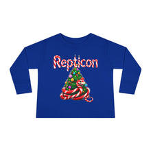 Load image into Gallery viewer, Repticon Toddler Long Sleeve Tee w/ Candy Cane Christmas Tree
