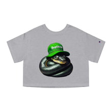 Load image into Gallery viewer, Repticon Champion Women&#39;s Heritage Cropped T-Shirt w/ Black Snake
