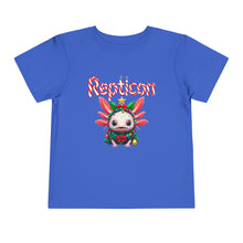 Load image into Gallery viewer, Repticon Toddler Short Sleeve Tee w/ Axolotl Christmas Tree
