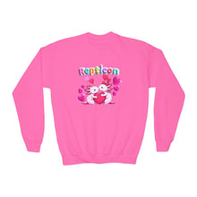 Load image into Gallery viewer, Repticon Youth Crewneck Sweatshirt w/ Valentine Axolotls
